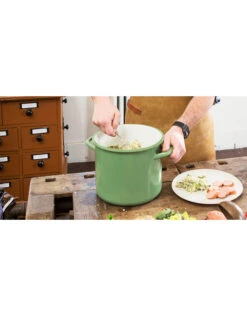 BK New Vintage Kookpan Emaille 20 Cm Groen