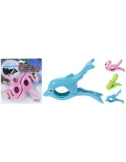 Handdoekklem 2st. Assorti Kleur