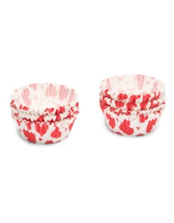 Patisse Papieren Cupcake Vormpjes Rood/Wit Met Hartjes, 5cm - 200 Stuks