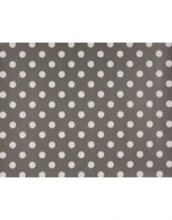 Tafelzeil 140cm Breed Polka Dot - Grijs Met Witte Stippen